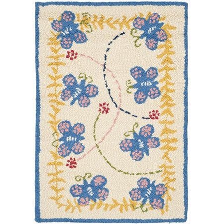 SAFAVIEH 4 x 6 ft. Small Rectangle Novelty Kids Ivory and Blue Hand Tufted Rug SFK390A-4